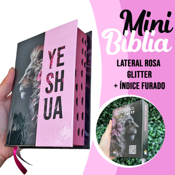 Mini Bíblia de bolsa Yeshua (Jesus) Rosa com índice letra pequena ARC