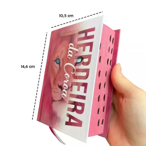 Mini Bíblia de bolsa Herdeira da Coroa Rosa com índice letra pequena ARC - Imagem 2