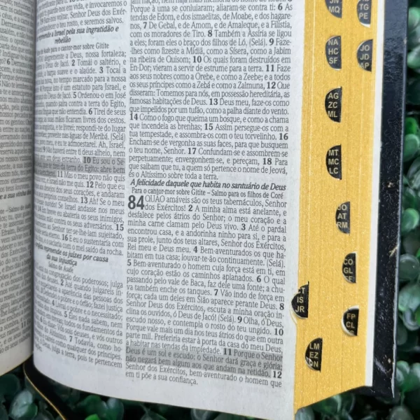 Mini Bíblia Yeshua Dourada com índice Letra Pequena ARC - Imagem 5