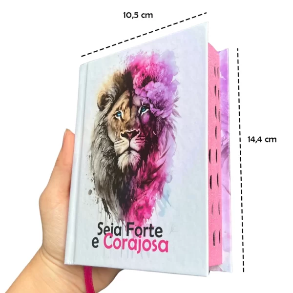 Mini Bíblia de Bolsa Seja Forte e Corajosa com índice Letra Pequena ARC - Imagem 2