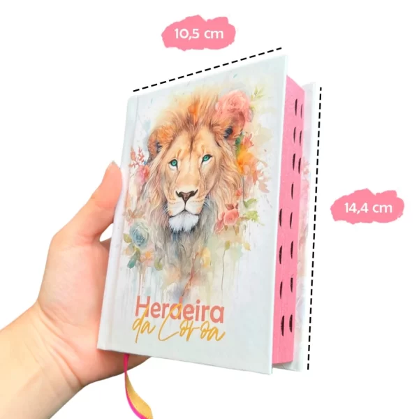 Mini Bíblia de bolsa Herdeira da Coroa branca com índice letra pequena ARC - Imagem 2