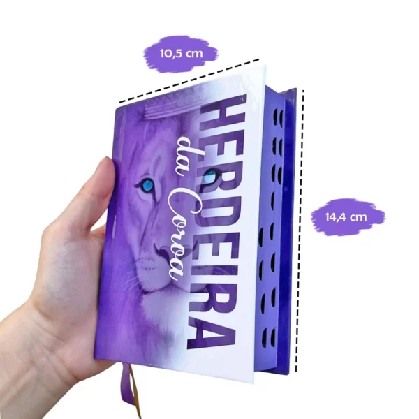 Mini Bíblia de bolsa Herdeira da Coroa Roxa com índice letra pequena ARC - Imagem 4