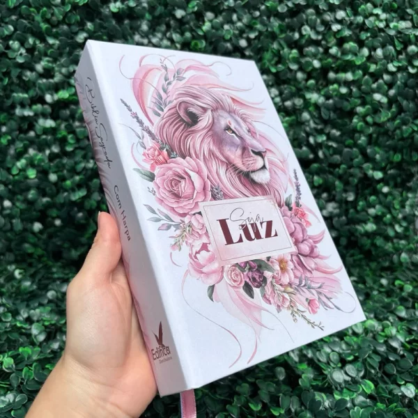 Bíblia Sagrada Leão Seja Luz Rosa Com Harpa e Índice Versão ARC - Imagem 8