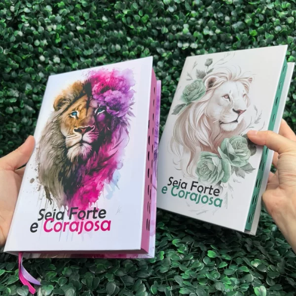 Kit Mãe e Filha 2 Bíblias Femininas Seja Forte e Corajosa com Harpa e com Índice - Imagem 5