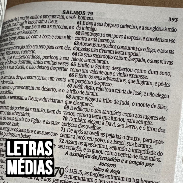 Kit 2 Bíblias Seja Forte e Corajosa Rosa e Jesus Dourado com Harpa e com Índice Casal Cristão - Imagem 3