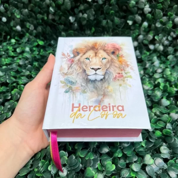 Mini Bíblia de bolsa Herdeira da Coroa branca com índice letra pequena ARC - Imagem 5